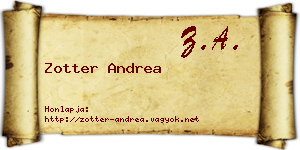 Zotter Andrea névjegykártya